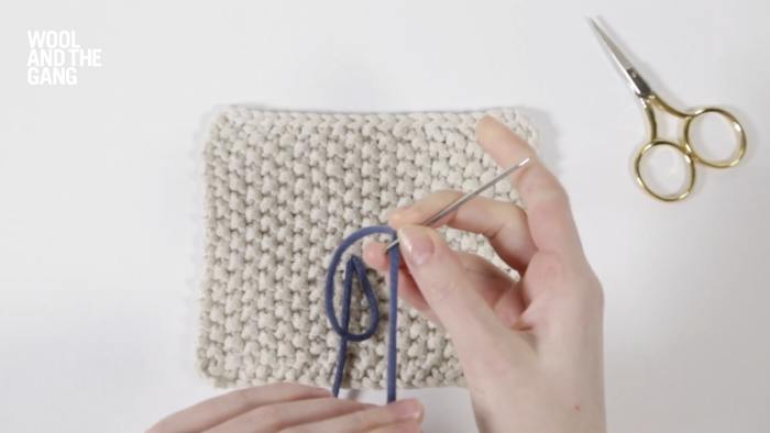 How To Weave In The Ends With Moss Stitch - Step 2