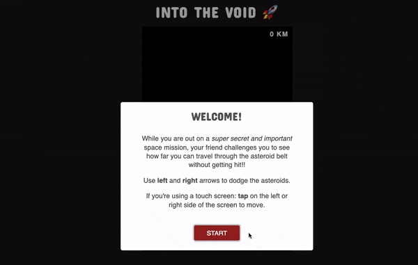 Juno College Coding Bootcamp Into the Void app by Sharon Yi