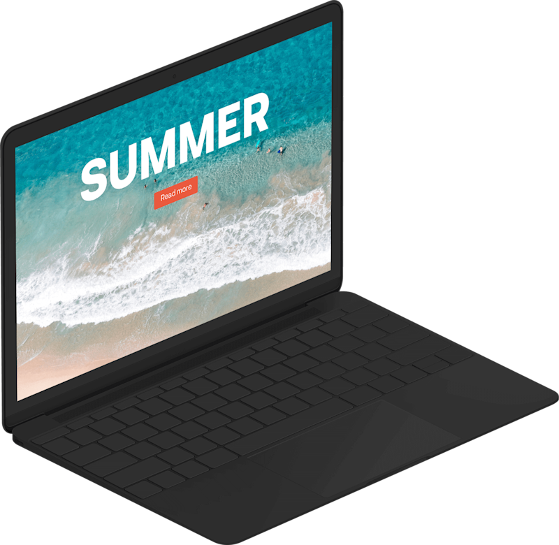 Mockup of a laptop showing a web site
