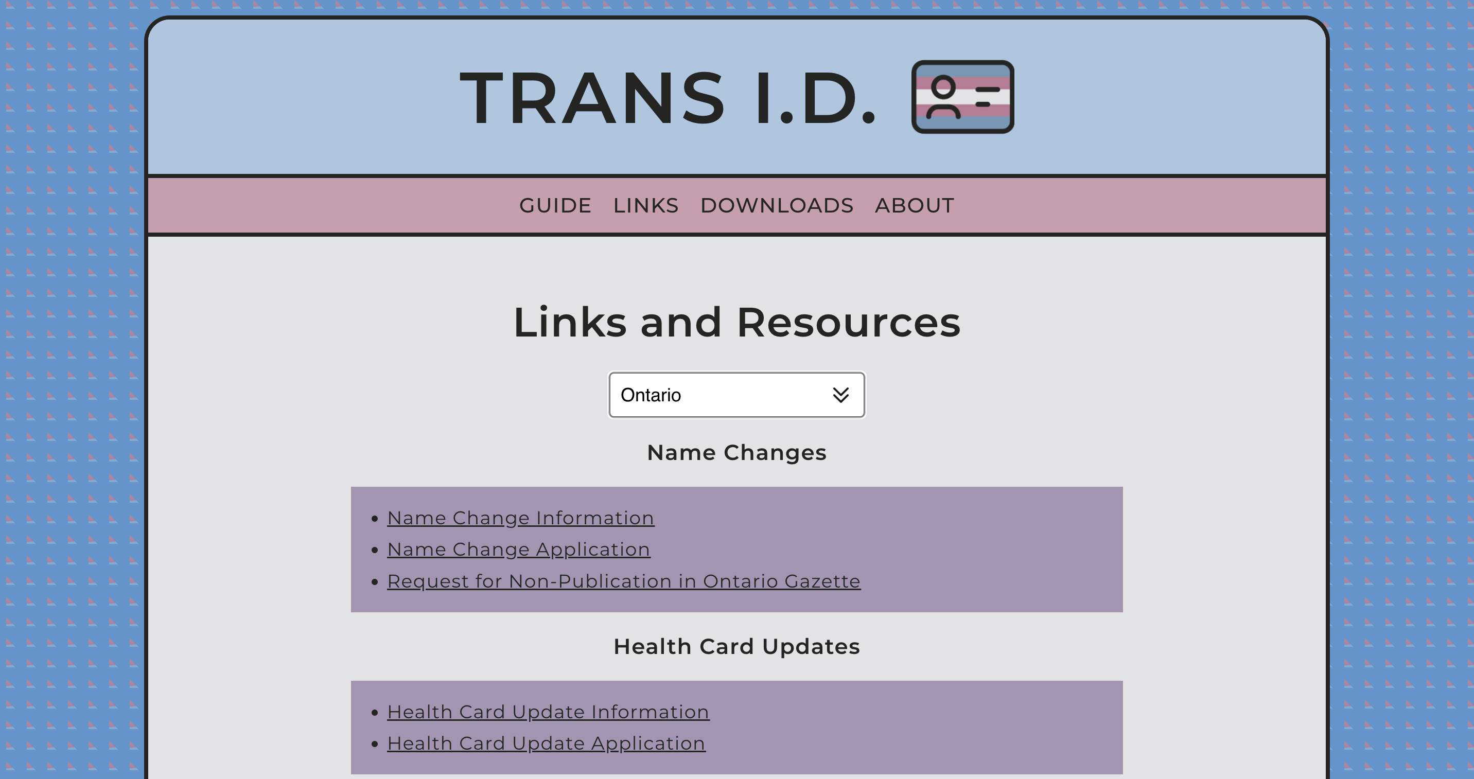Trans I.D. Guide screenshot by Dana Teagle