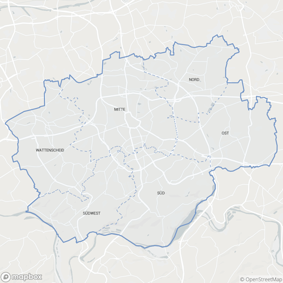 Kartenausschnitt Servicebereich Bochum