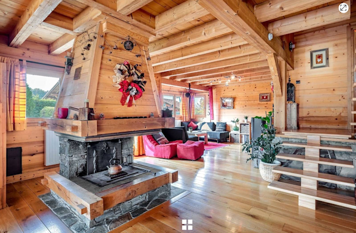 This is the living room of a chalet in France