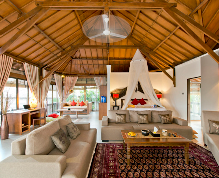 A Balinese villa living room.