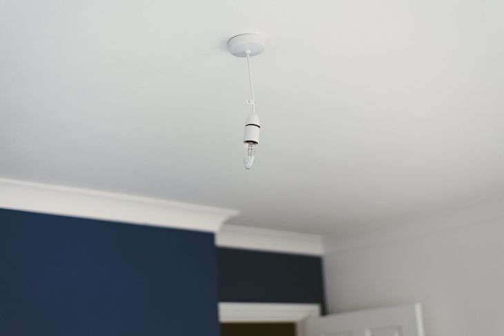 A light bulb in a room