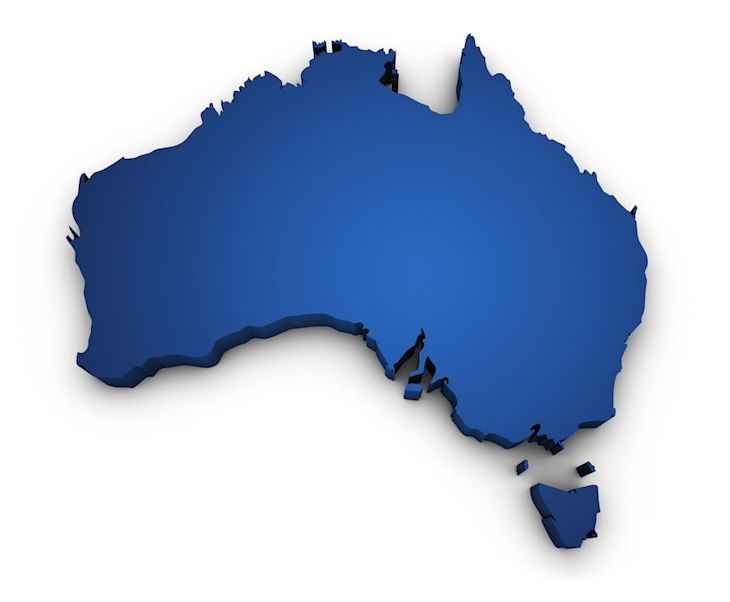 A simplified map of Australia