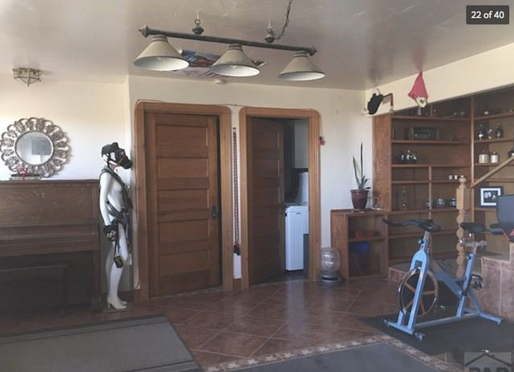 An exercise bike and safety equipment