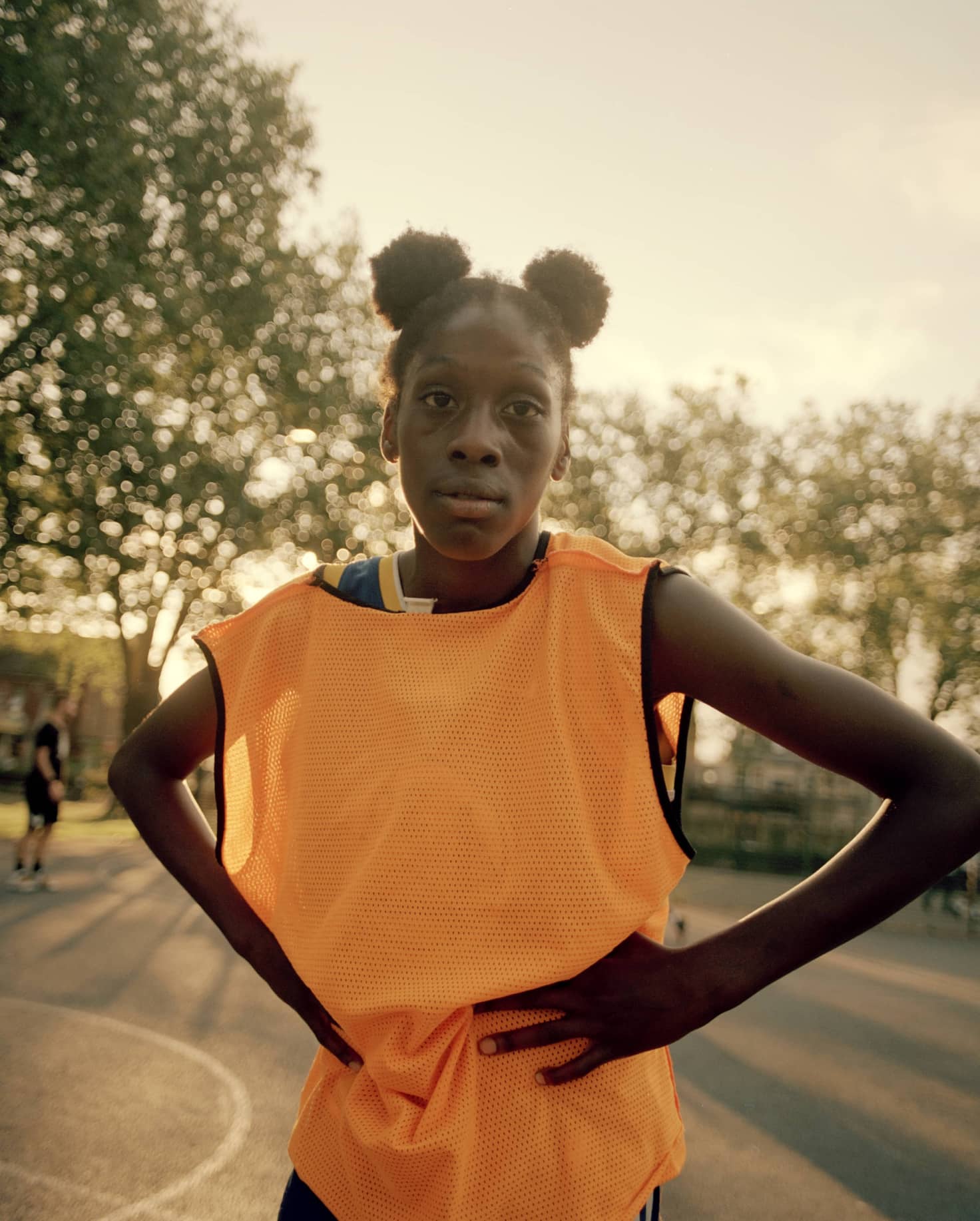 The girl at the basketball court