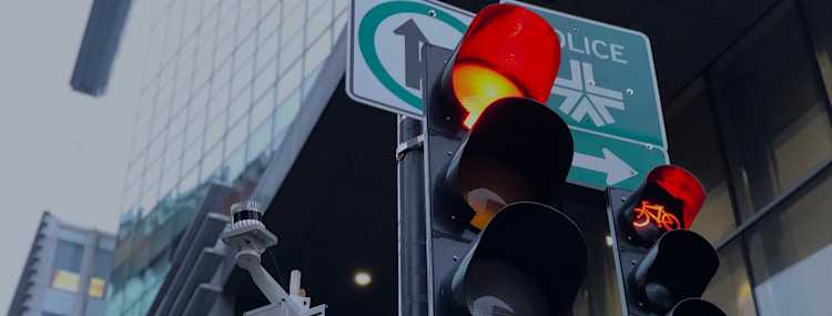 Ouster digital lidar sensor mounted at a city intersection