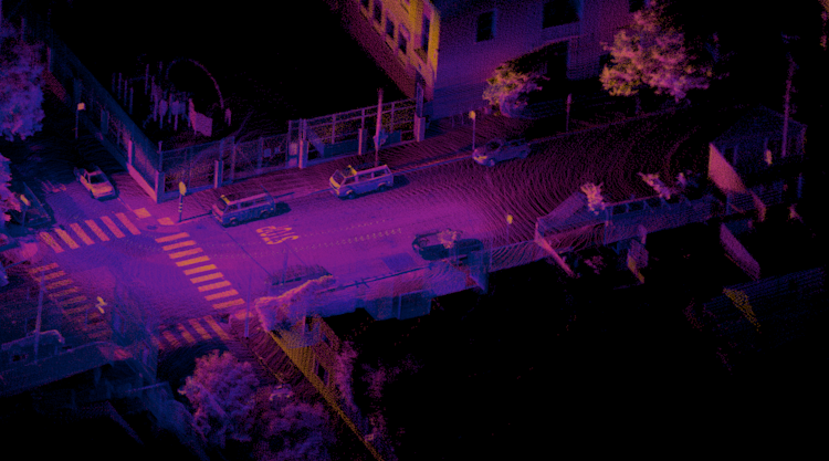 vans in a crosswalk