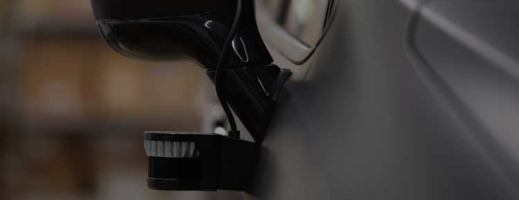 An Ouster OS0 digital lidar sensor mounted on an autonomous vehicle
