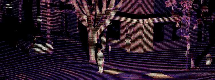 An intersection monitored by Ouster lidar