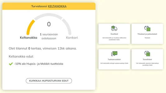 Seuraa tasoasi tililtäsi!