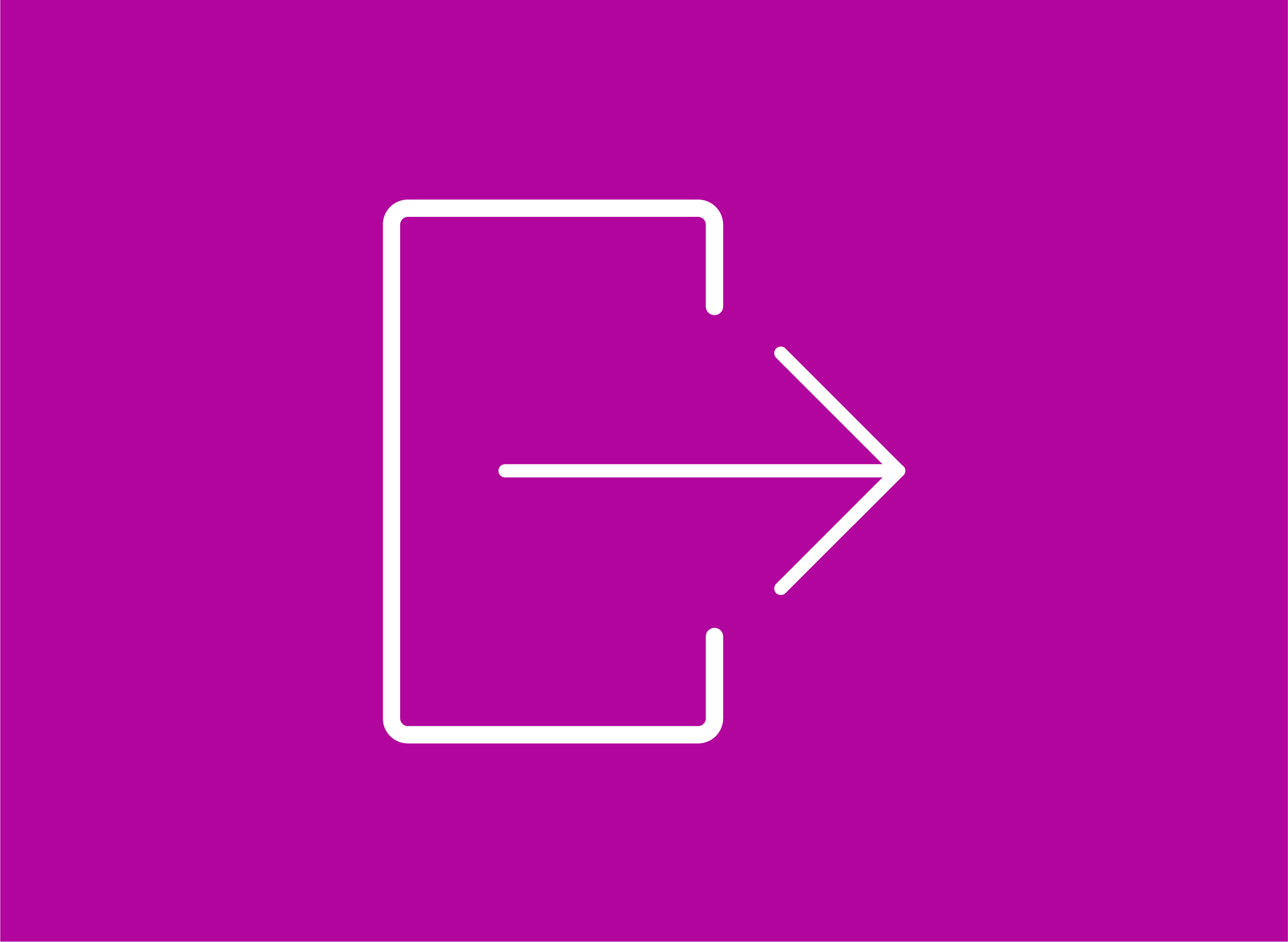 Purple icon of door with arrow pointing to the right
