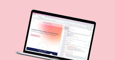Een voorbeeld van de code van de nieuwe website.