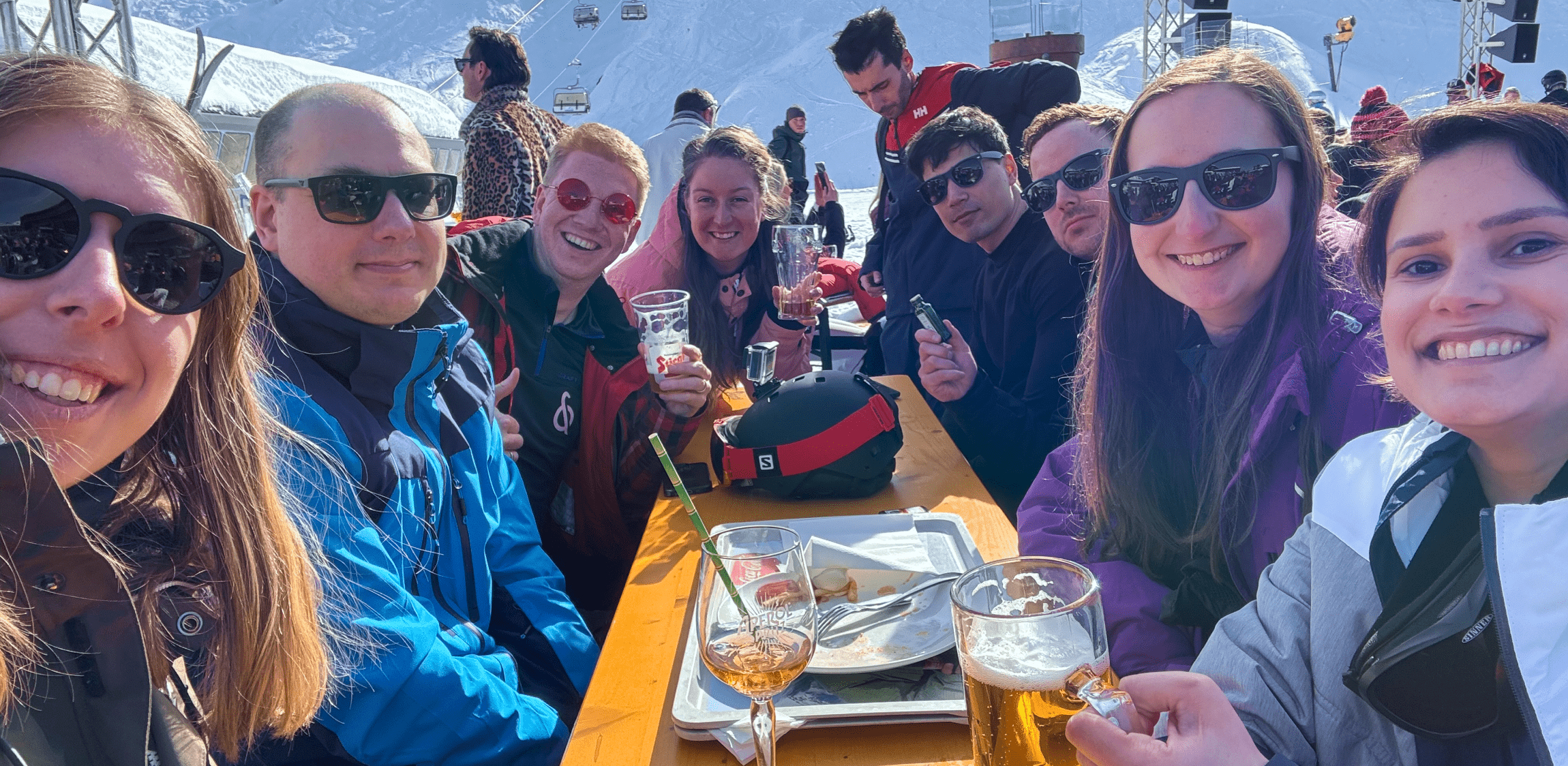 Collega's op skivakantie in Kaprun