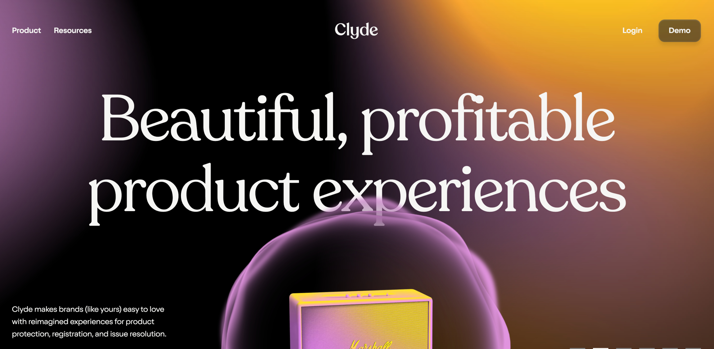 Een homepagina die toont hoe je aurora gradients gebruikt