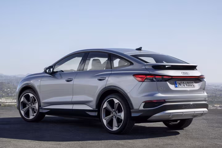 Audi Q4 Sportback e-tron silver rear