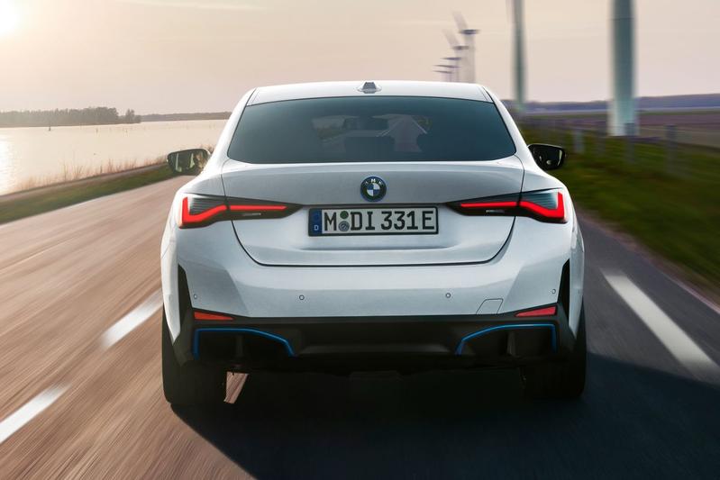 BMW i4 2021 white rear