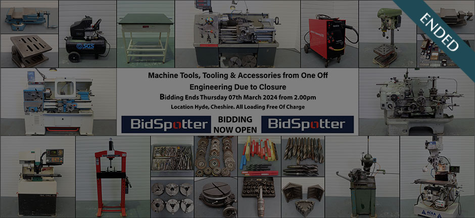 Machine Tools, Tooling & Accessories from One Off Engineering Due to Closure