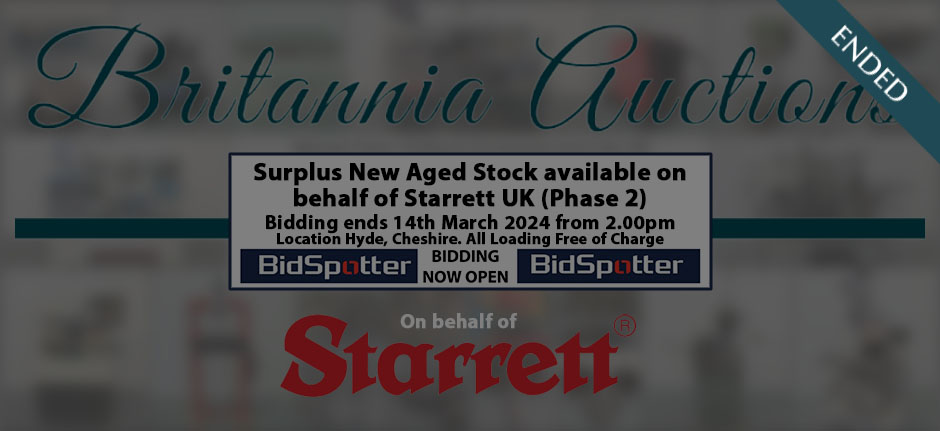 Surplus New Aged Stock available on behalf of Starrett UK (Phase 2)