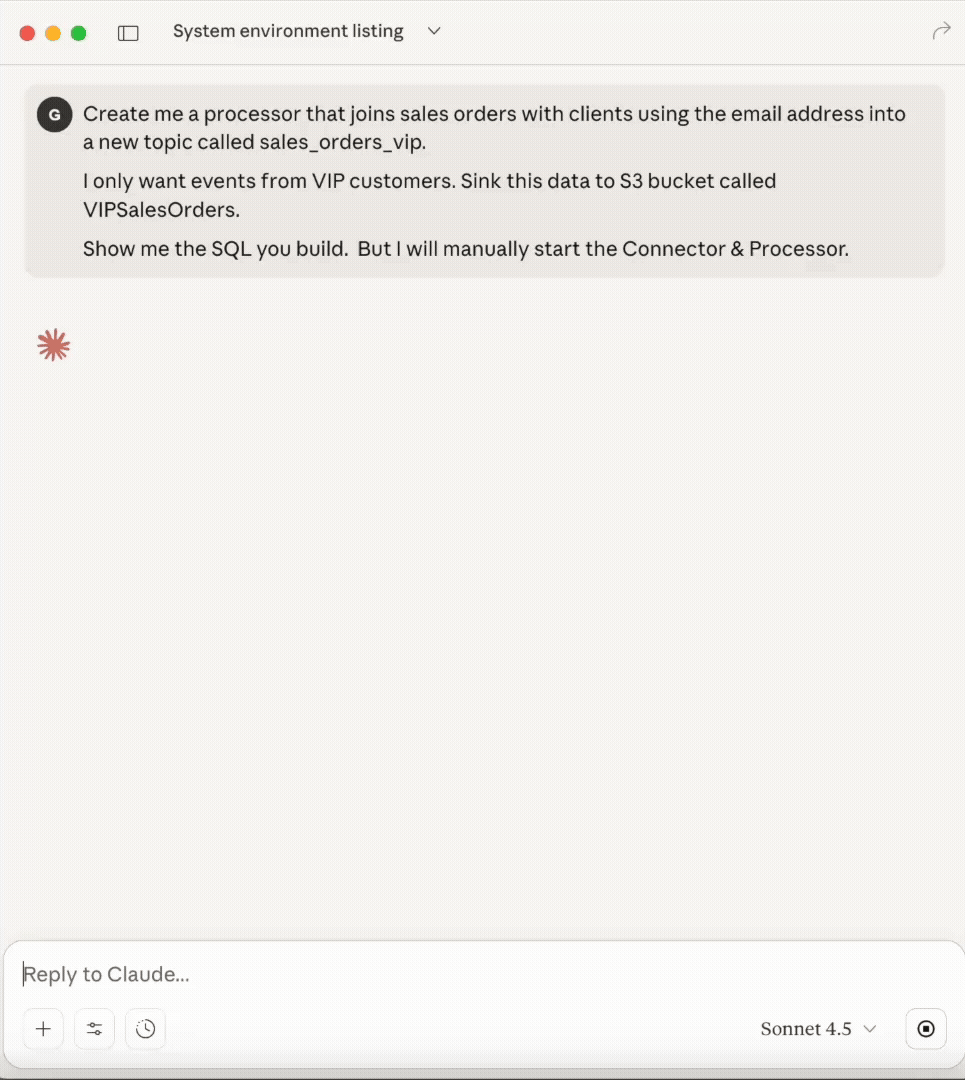 Create entire Kafka pipeline with an AI prompt