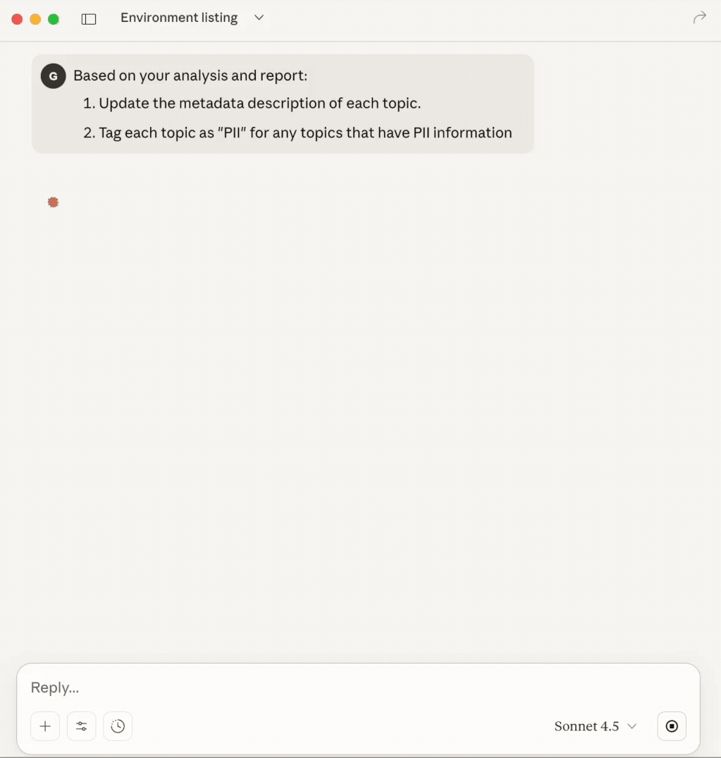 Classify topic & tag PII in Lenses with MCP