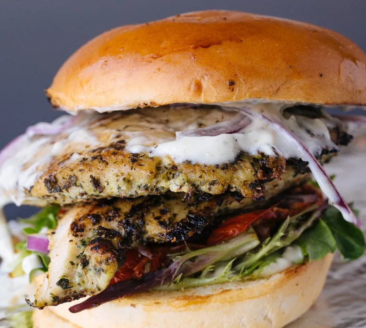 woodrow's sandwich shop - basil caper chicken sandwich