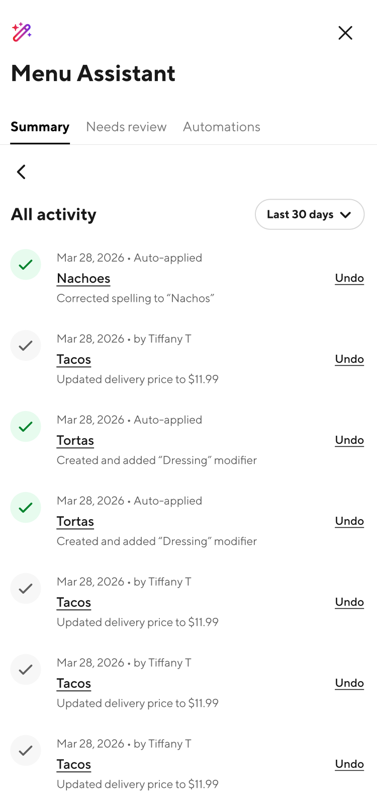 DoorDash Menu Assistant Summary