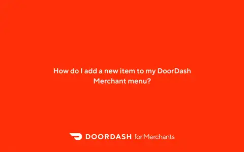 Doordash Merchant menu