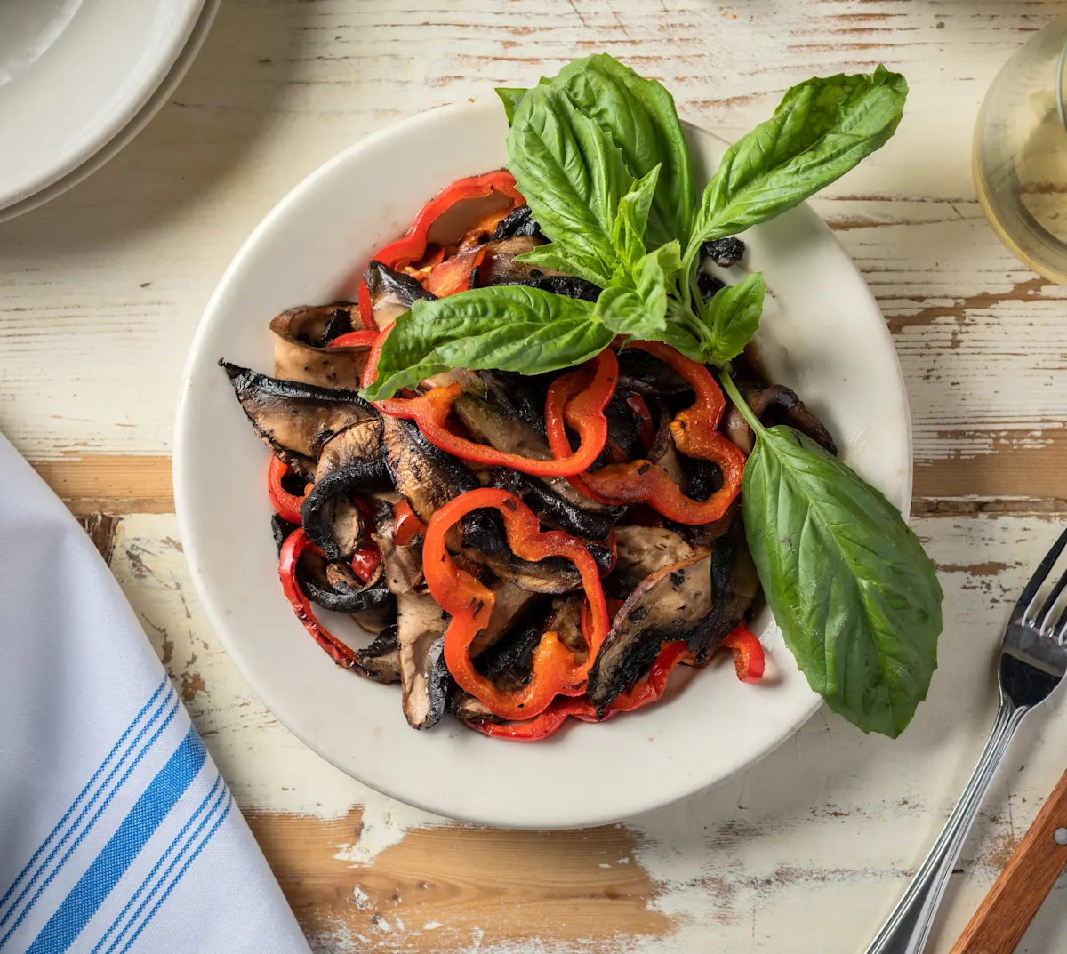 mushroom/red pepper