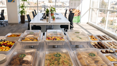 A picture of Halal catering in an office
