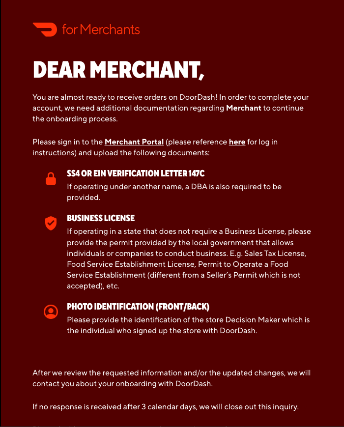 Image: Email template about identity verification