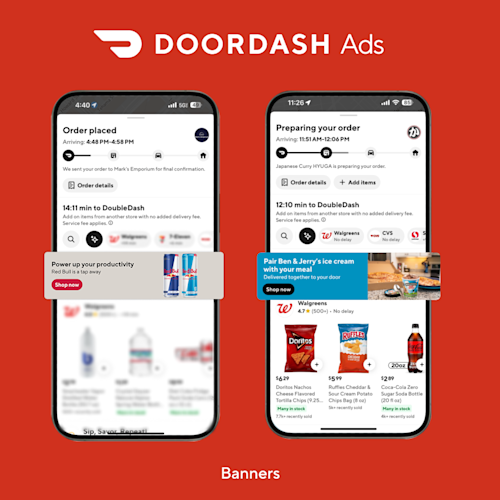 Banners visual on DoubleDash experience