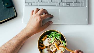DDfW - Blog - The Ultimate Guide to Expensed Meals for Work - eating bowl of pasta