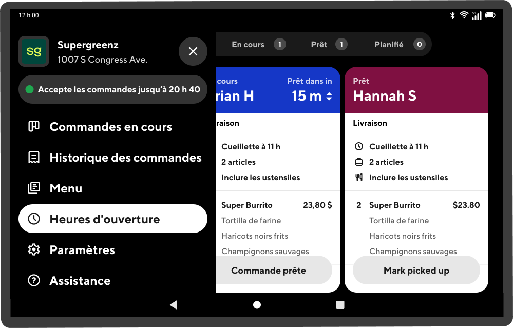 Nav Bar hours - FR