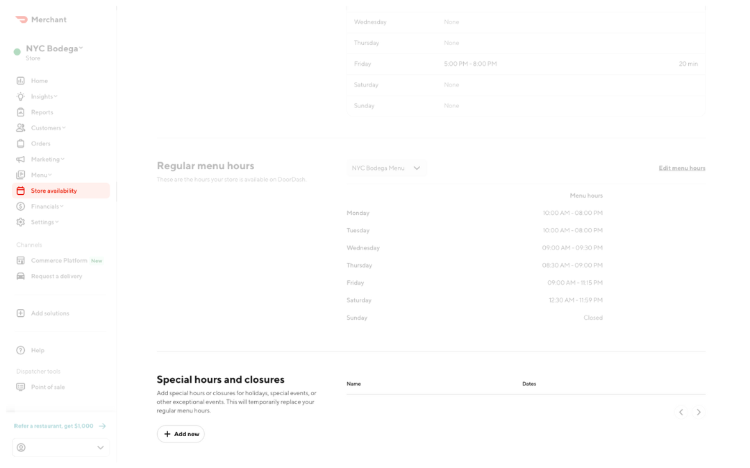 Mx - Set Up - Special Hours - EN-US