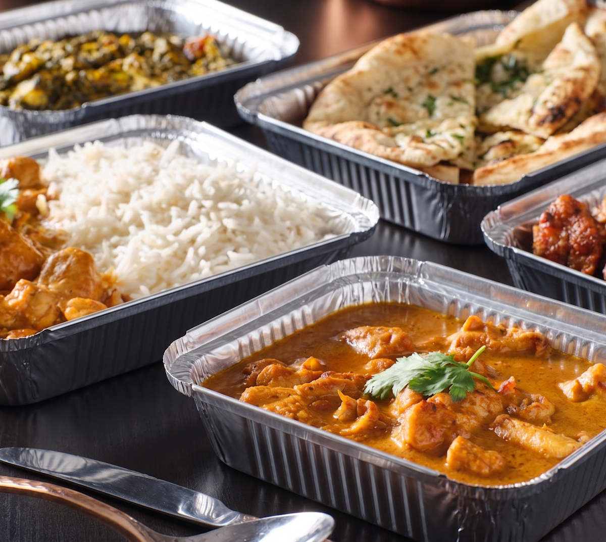 Aluminum trays with gluten free food