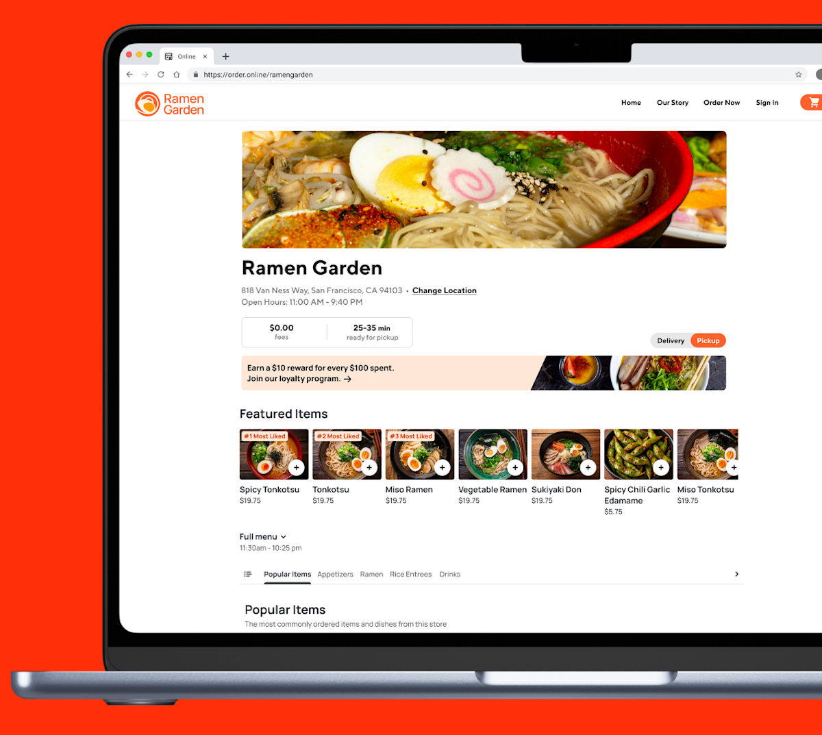 Mx - Online Ordering Link - Header