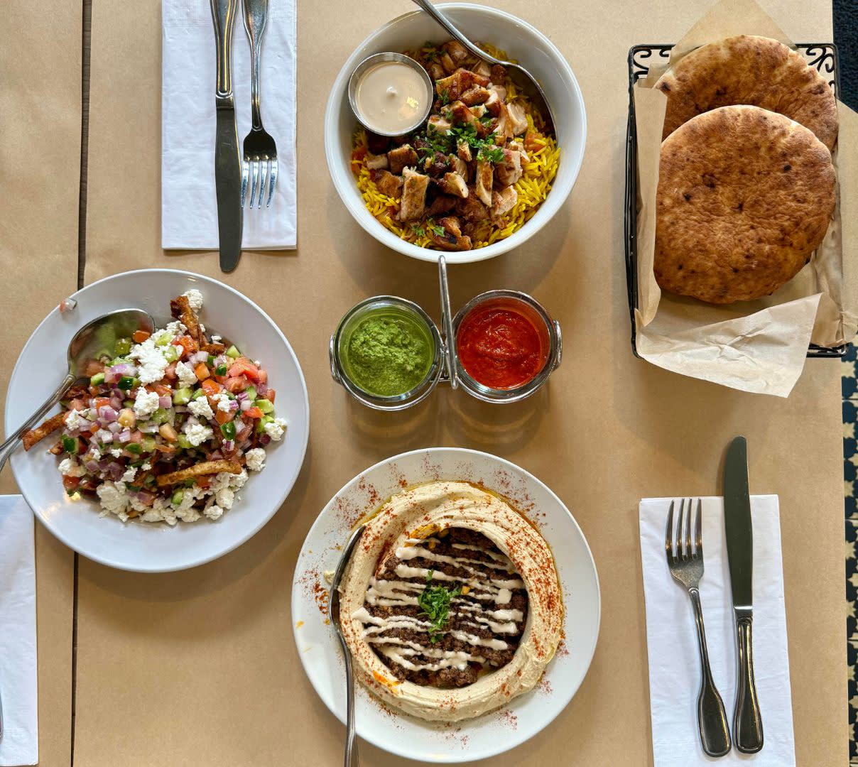 Mx - Oren's Hummus - food flat lay