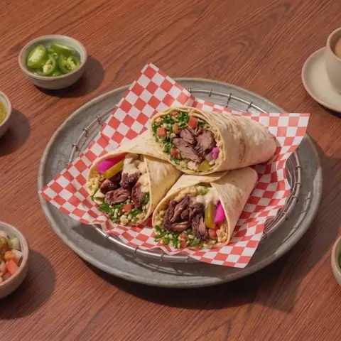 BBQ brisket shawarma wrap