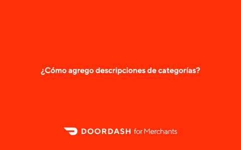 ¿Cómo agrego descripciones de categorías