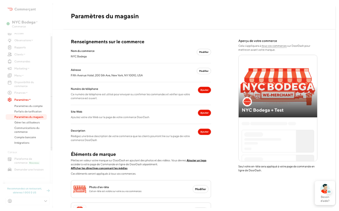 Mx - Set Up - Store Settings - FR-CA
