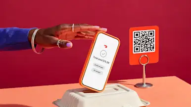 Illustration of phone on food container