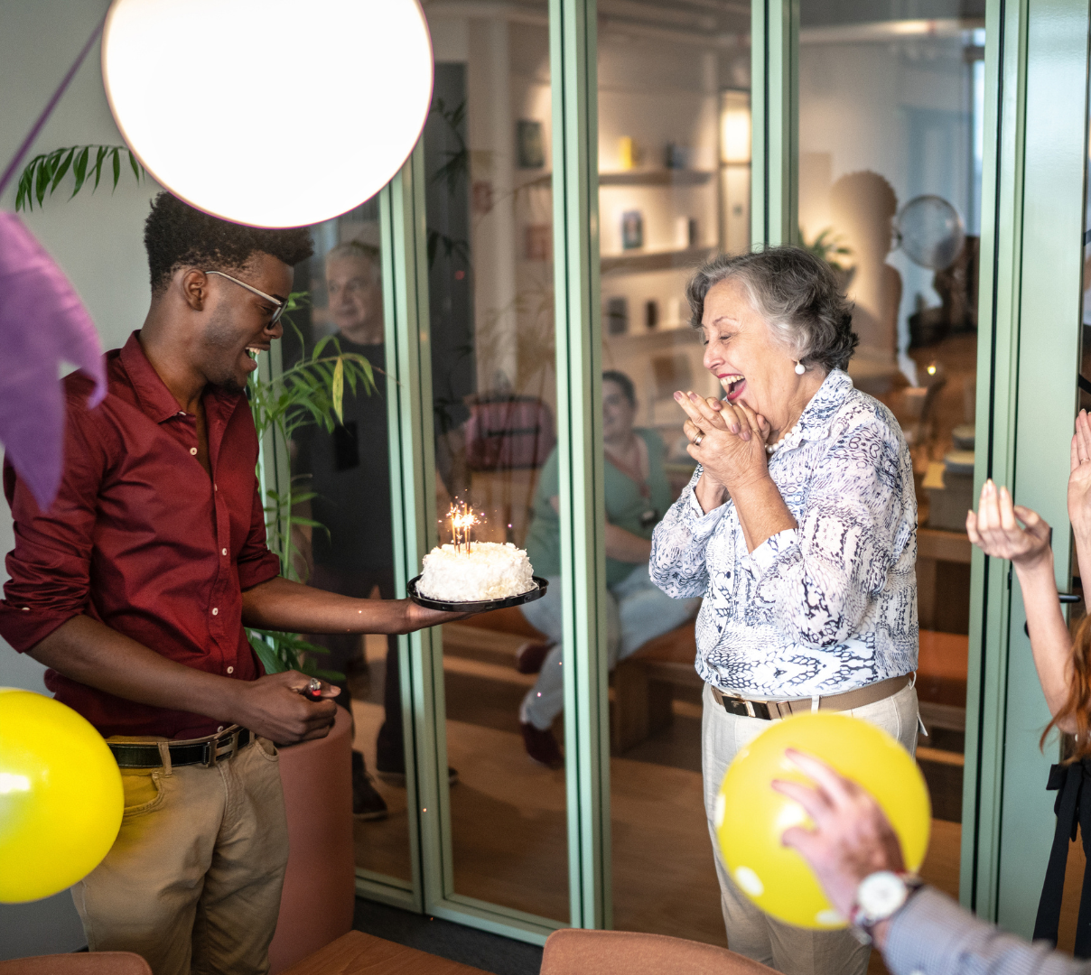 DDfB- older woman birthday cake celebration