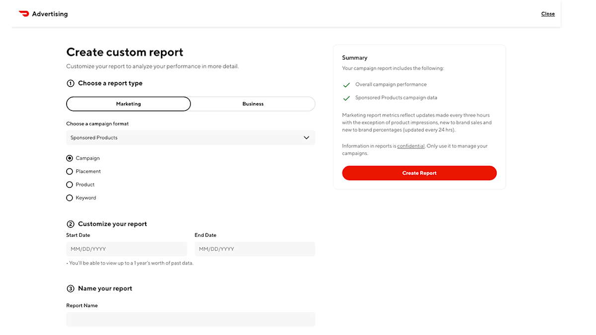 Ads Blog - How To Guides - Pull a Report Using Ads Manager - custom report image