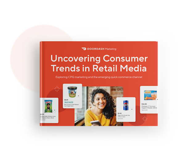 Image of the cover of DoorDash's Uncovering Trends in Retail Media report