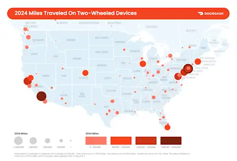 Two-Wheeled Deliveries Map