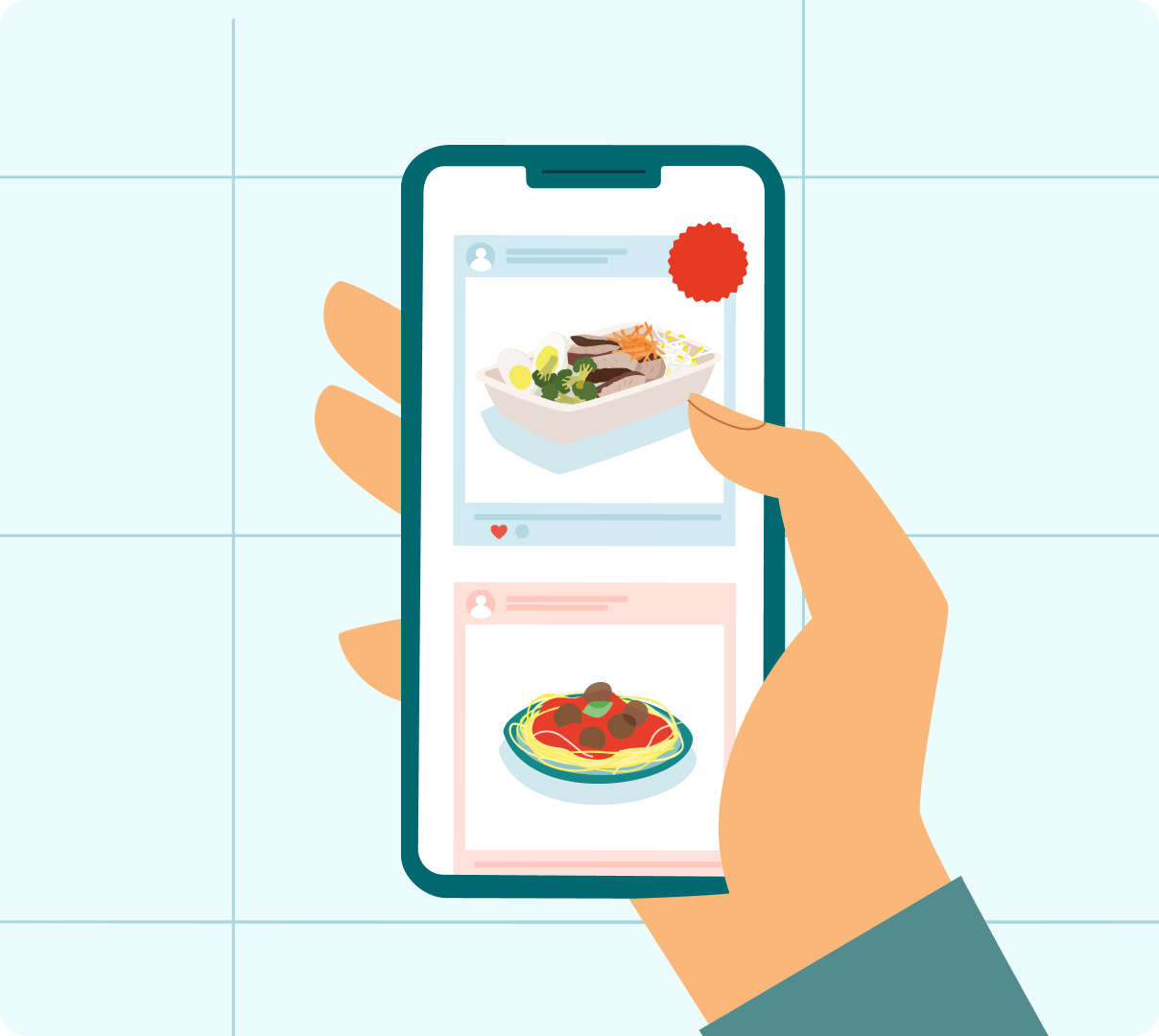 Mx - marketing promotions social media mobile phone illustration