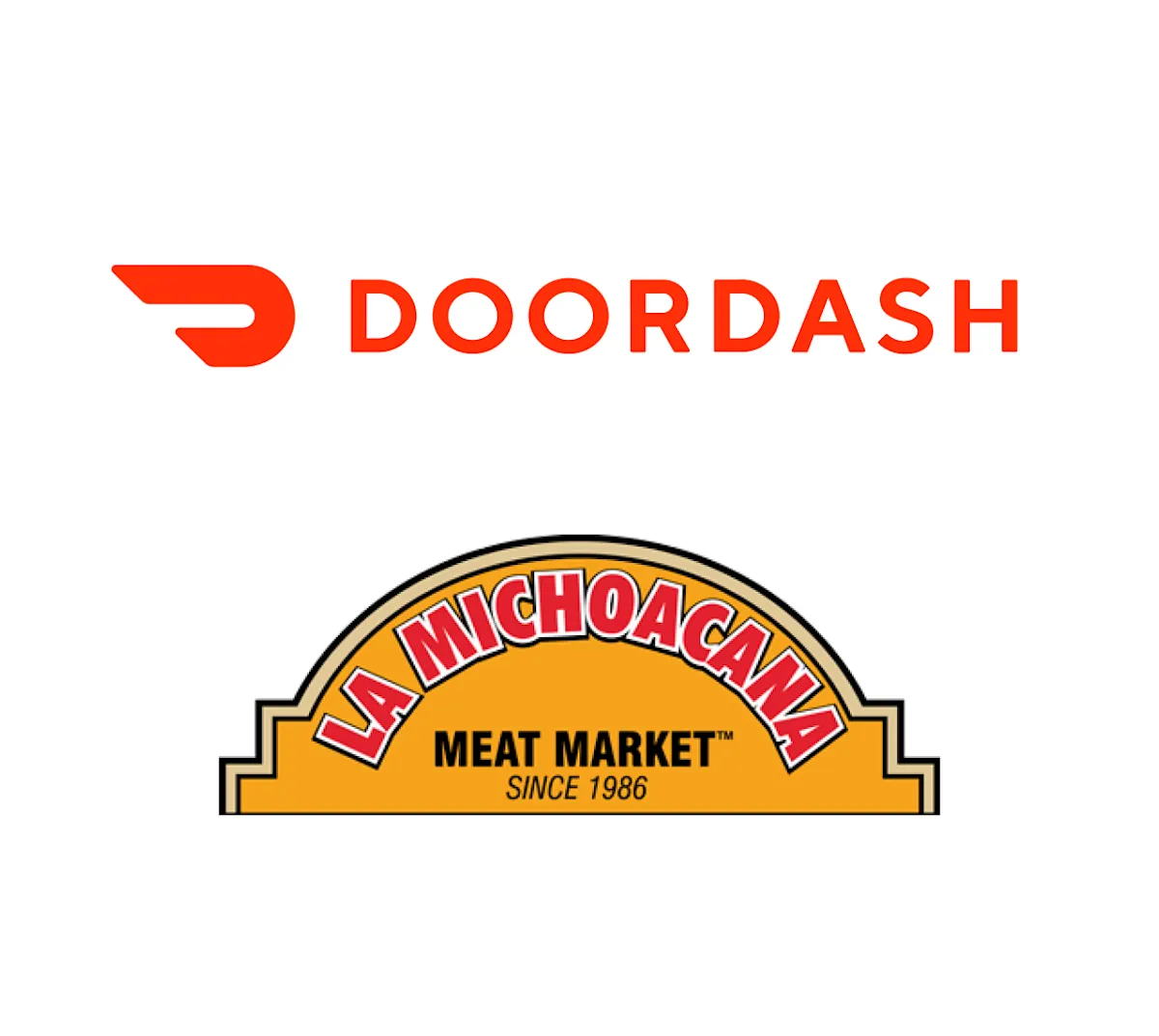 Logos from DoorDash and La Michoacana to celebrate the partnership