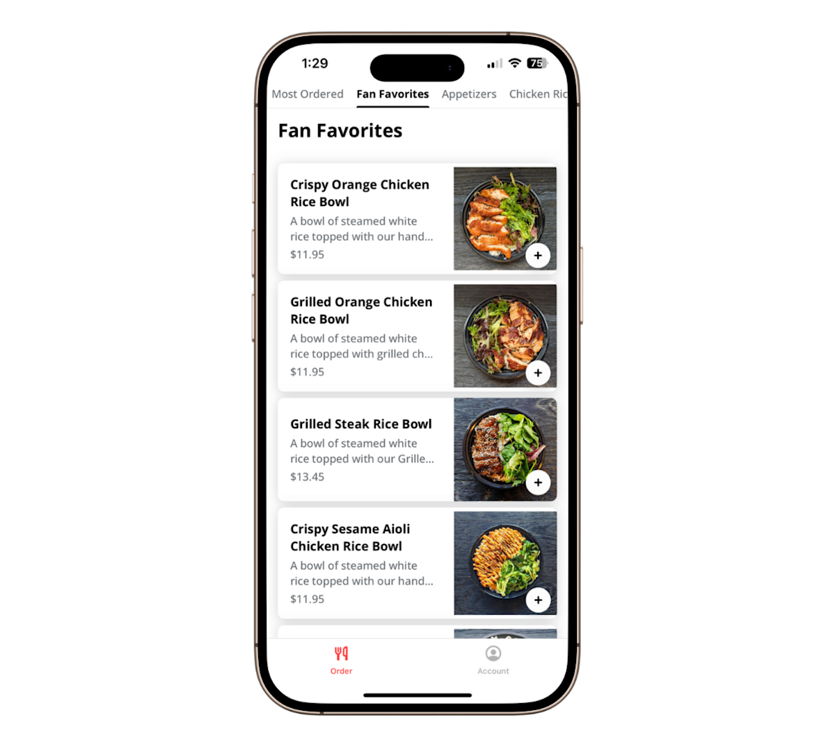 restaurant app bowls of rice